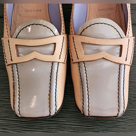 Authentic Prada Vintage Genuine Leather Upper/Lining/Sole Two Tone Loafers - Picture 3 of 14